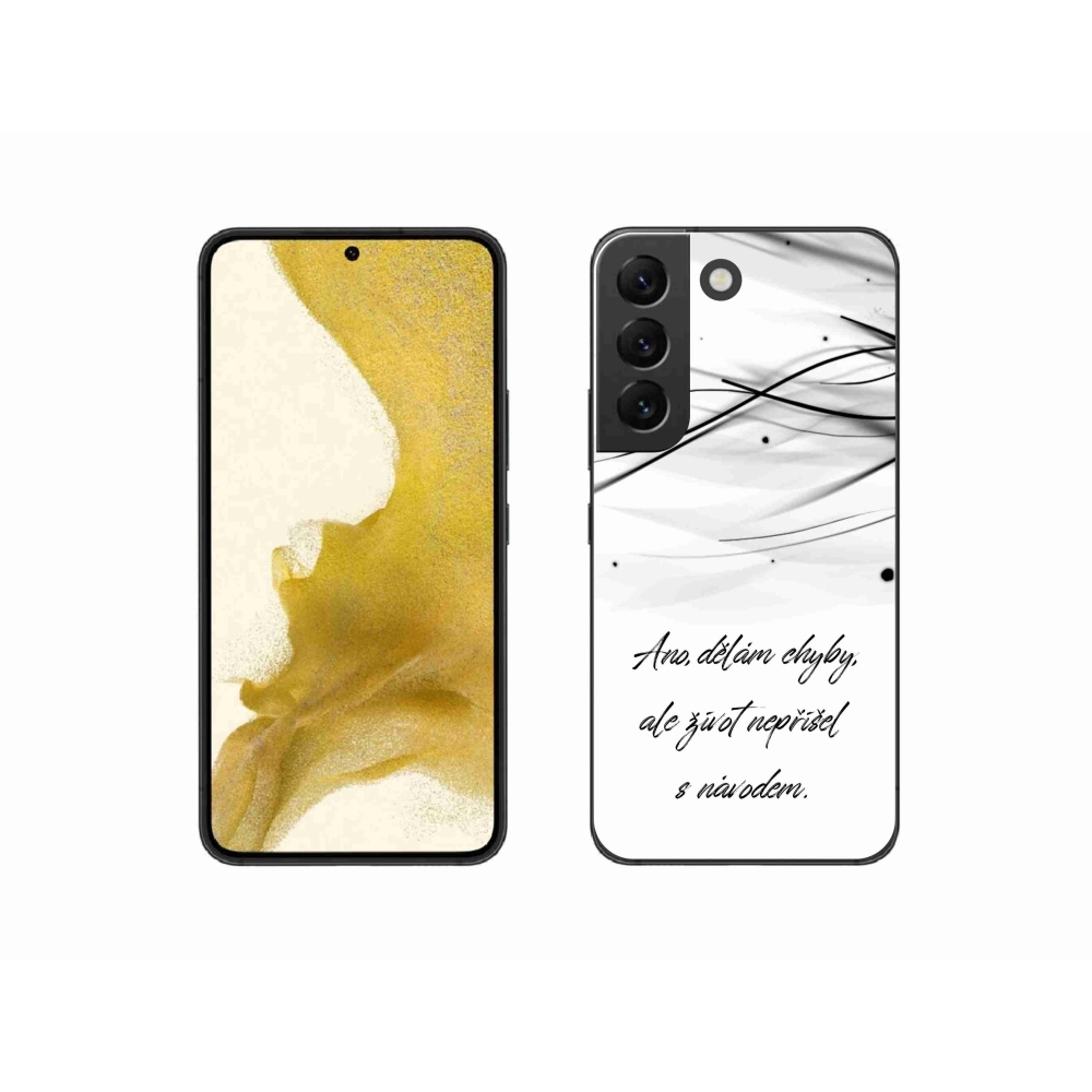 Gelový kryt mmCase na Samsung Galaxy S22 5G - citát bílé pozadí