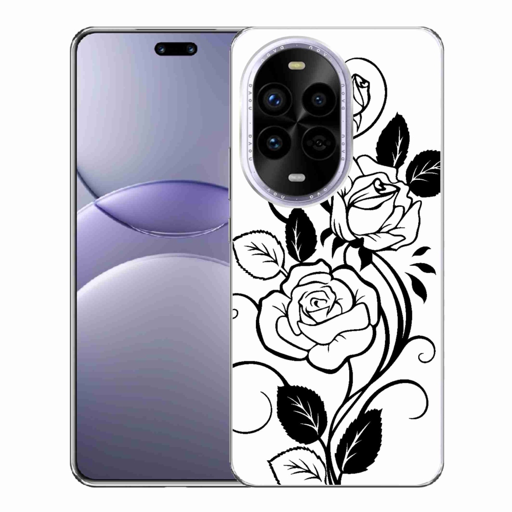 Gelový kryt mmCase na Huawei Nova 13 Pro 5G - černobílá růže