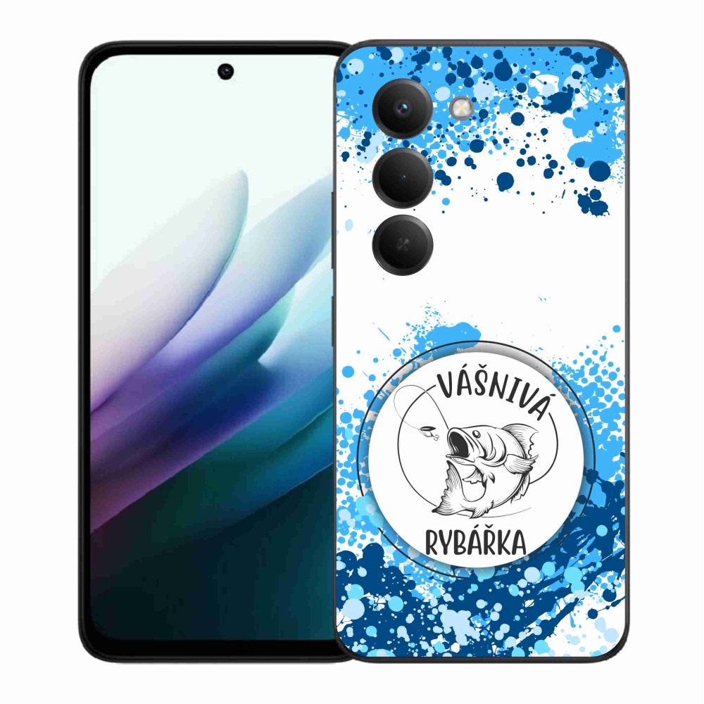 Gelový kryt mmCase na Xiaomi Redmi 15 4G/5G (171mm) - vášnivá rybářka bílé pozadí