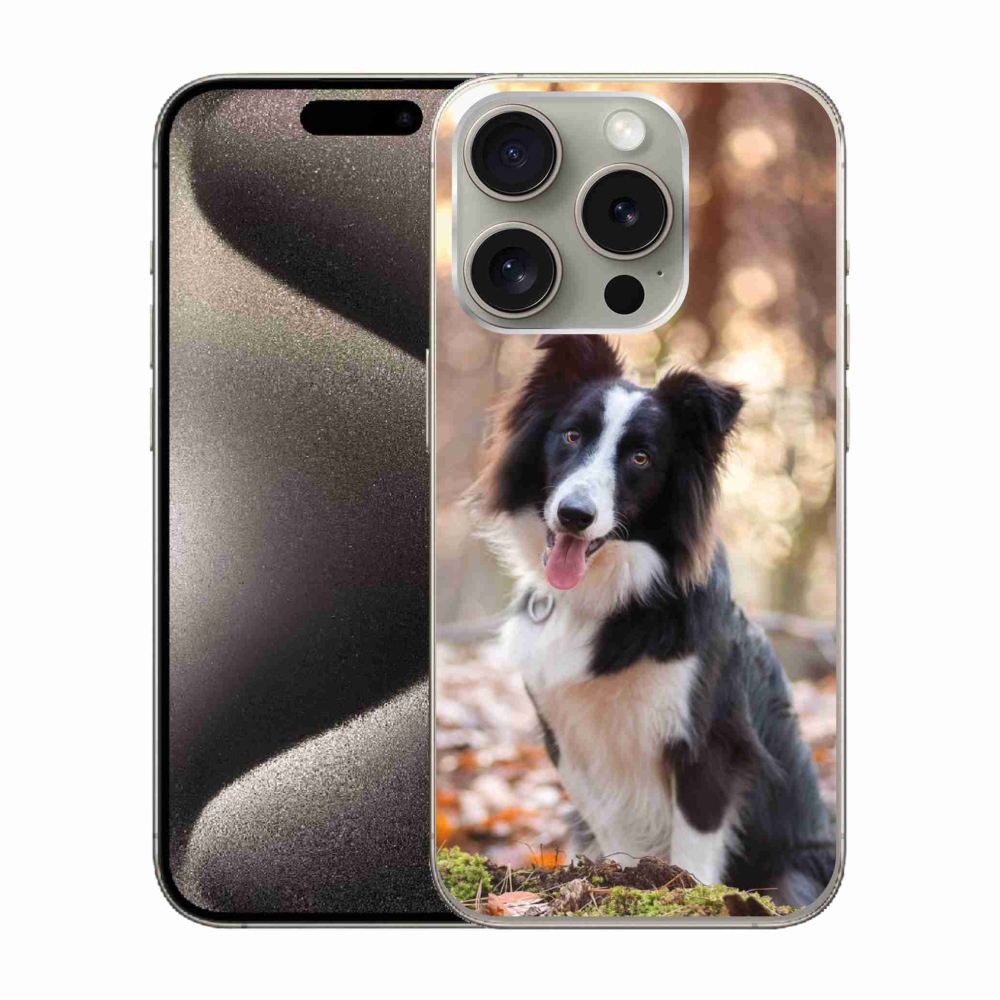 Gelový obal mmCase na iPhone 15 Pro - border kolie 1