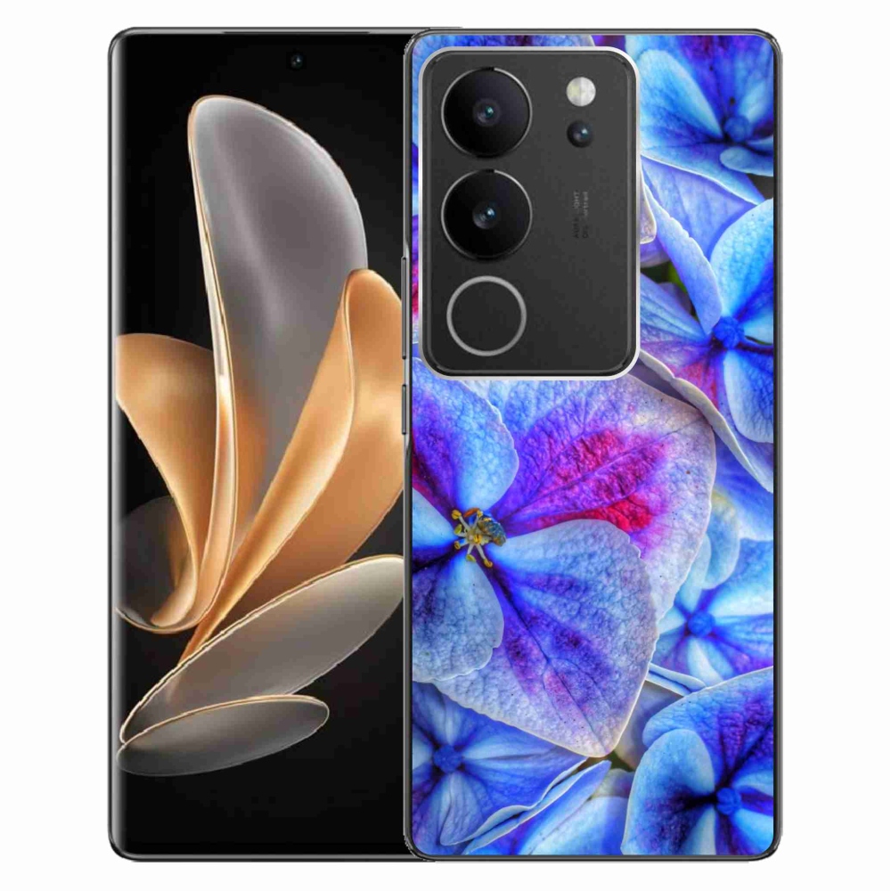 Gelový kryt mmCase na Vivo V29 5G - modré květy 1