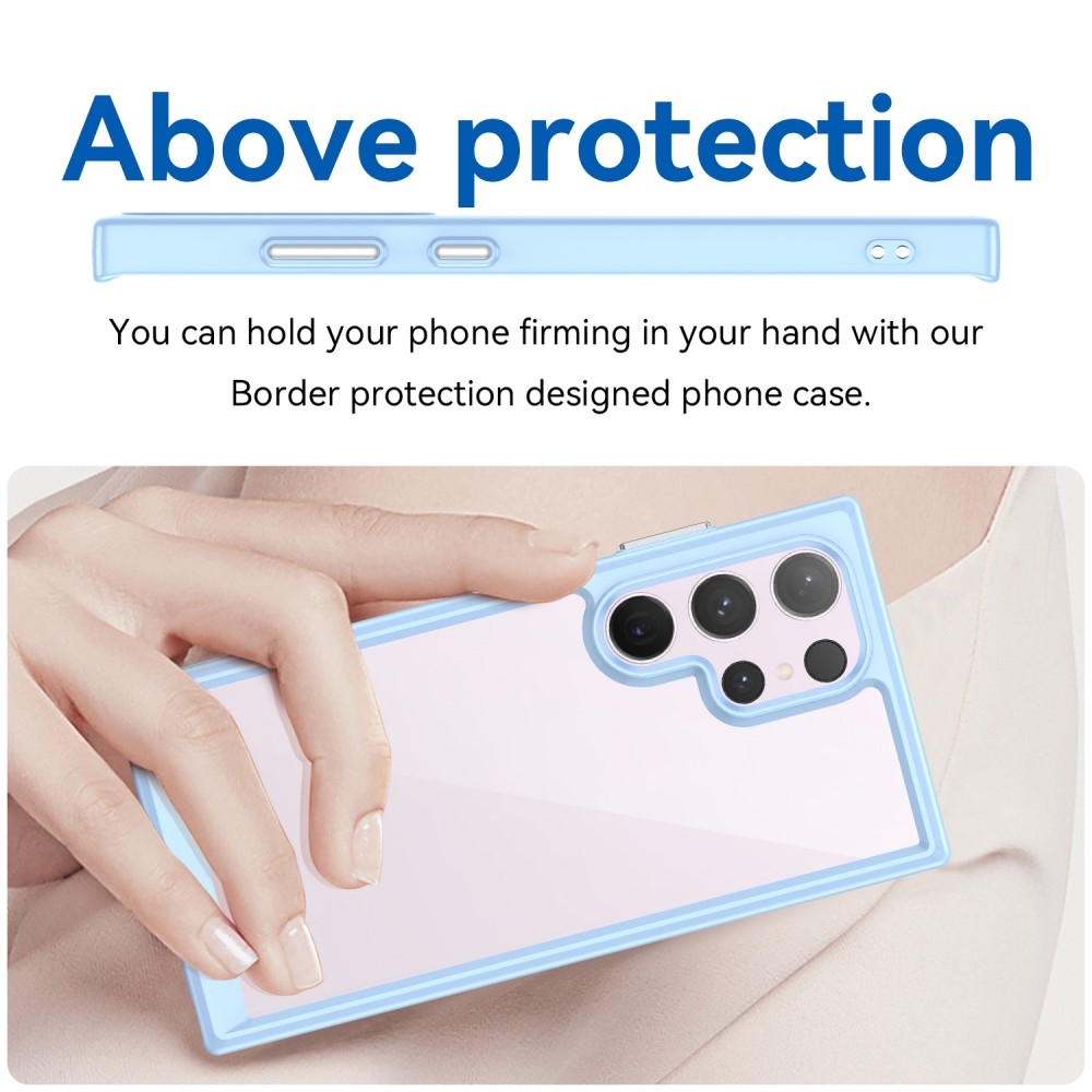 Gelový obal s pevnými zády na Samsung Galaxy S24 Ultra - modrý