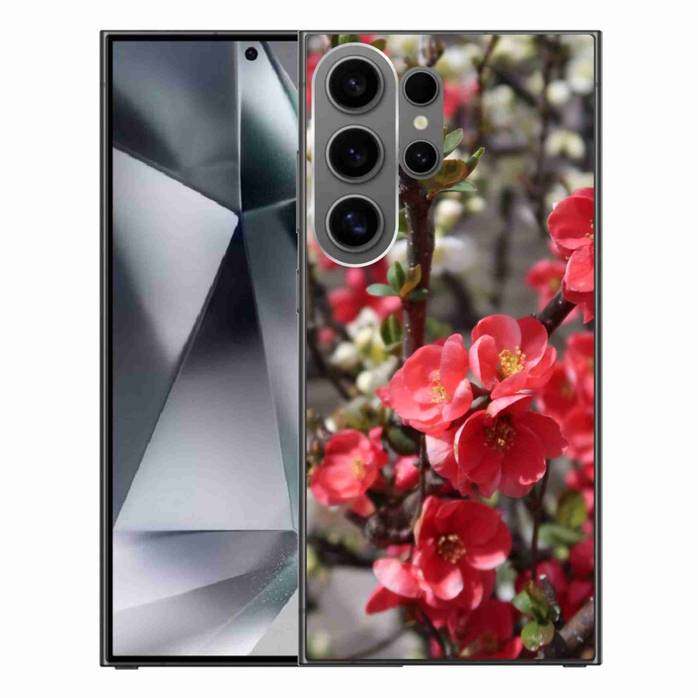 Gelový kryt mmCase na Samsung Galaxy S24 Ultra - červené květy