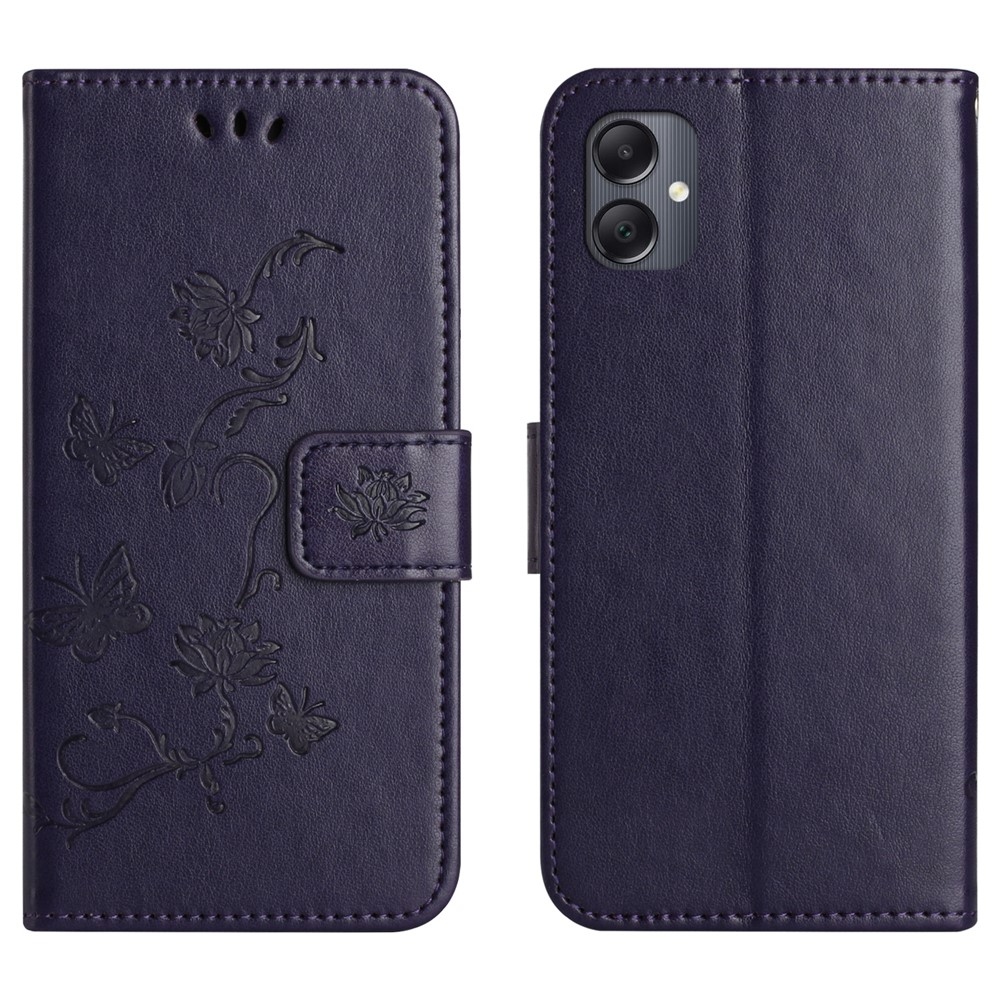 Flower knížkové pouzdro na Samsung Galaxy A07 4G - tmavěfialové