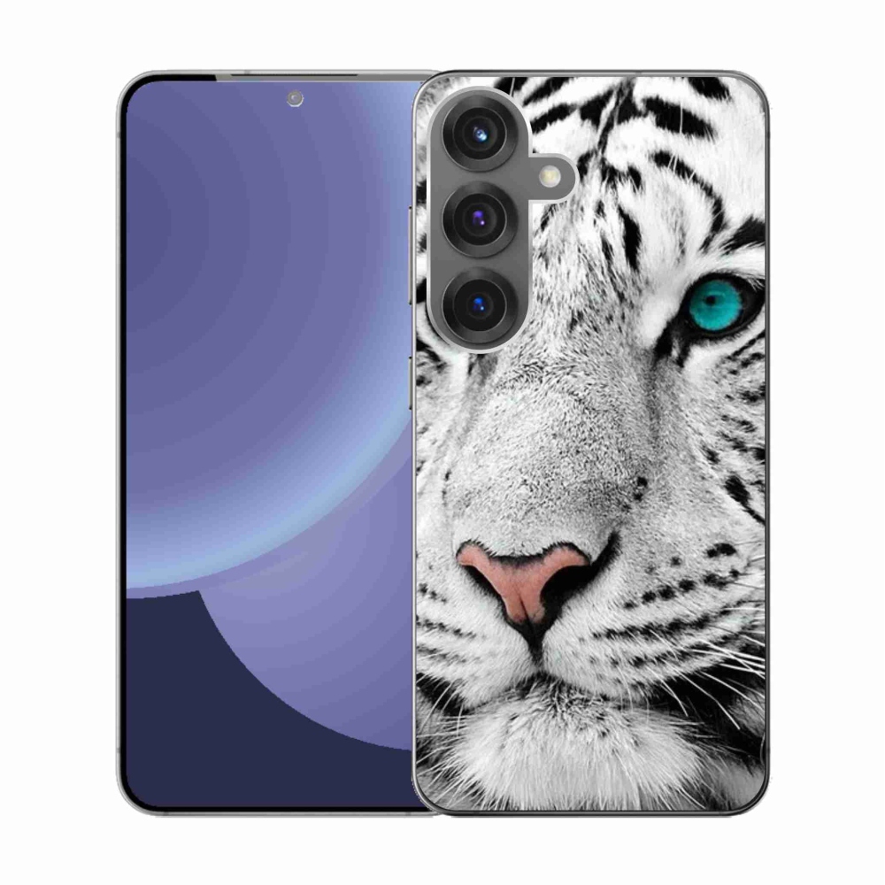 Gelový kryt mmCase na Samsung Galaxy S25 - bílý tygr