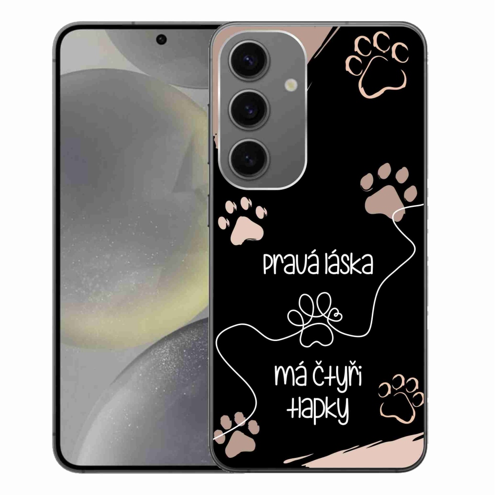 Gelový kryt mmCase na Samsung Galaxy S24+ - psí motiv 1 černé pozadí