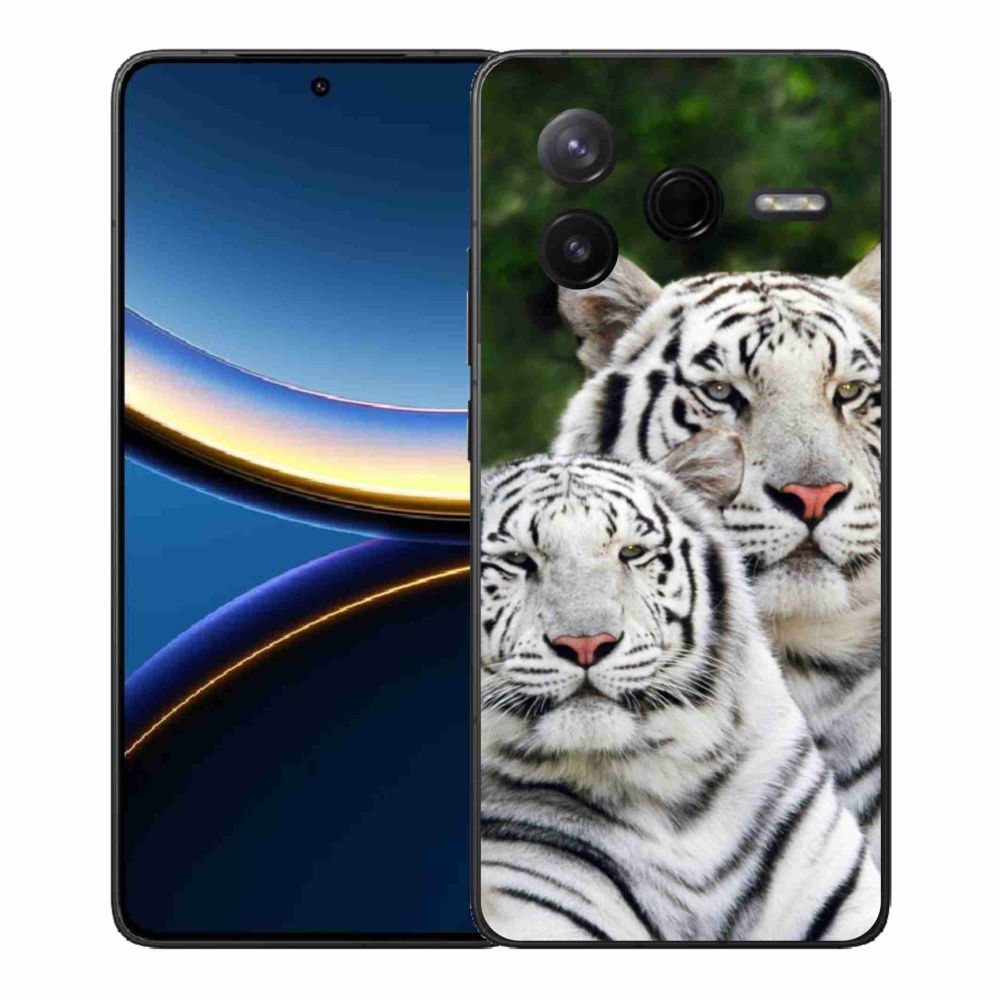 Gelový kryt mmCase na Xiaomi Poco F7 Pro - bílí tygři