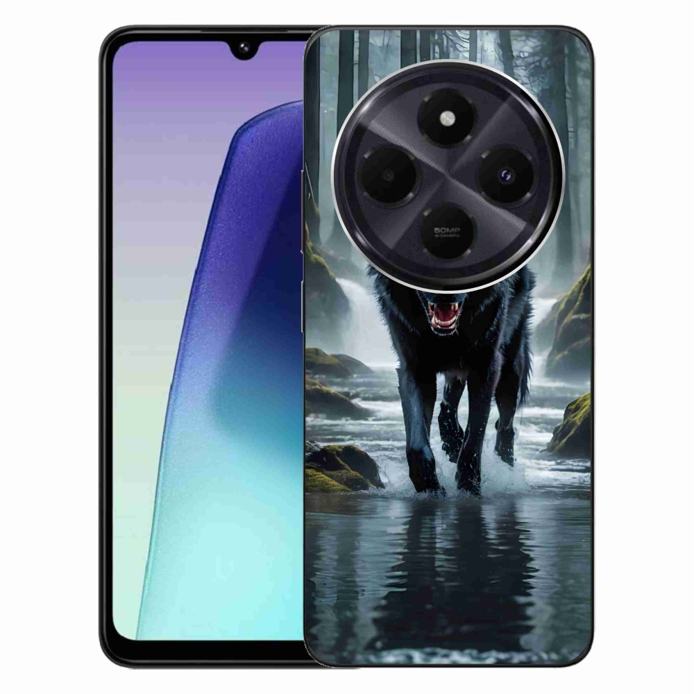 Gelový kryt mmCase na Xiaomi Redmi 14C/Poco C75 - černý vlk
