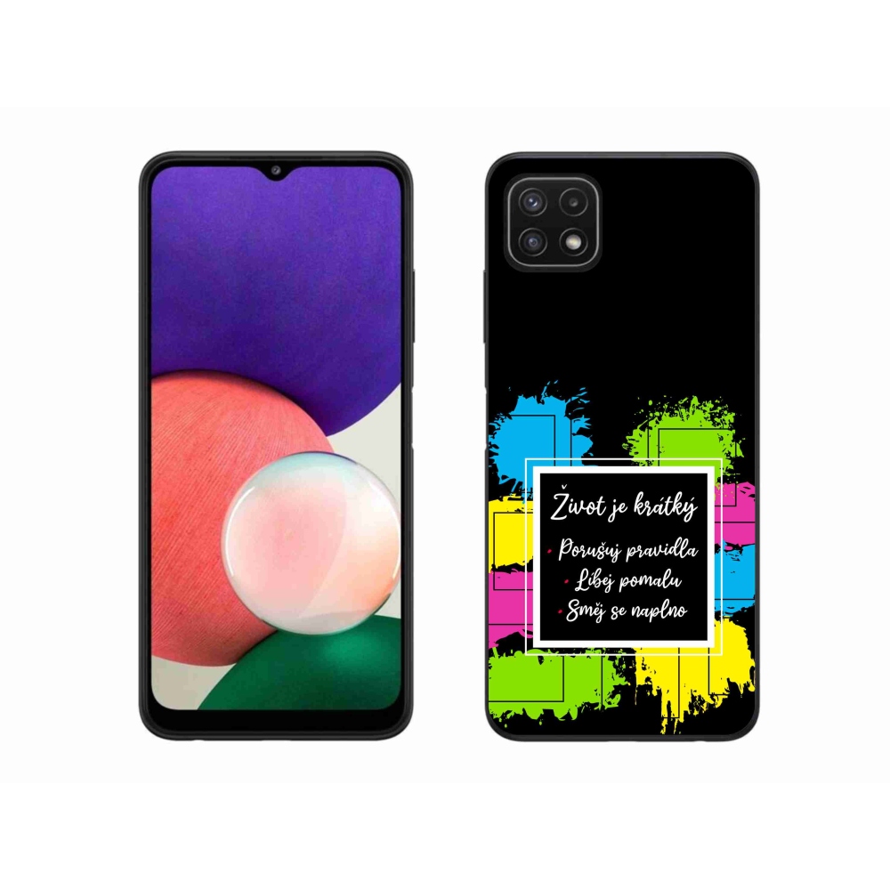 Gelový kryt mmCase na Samsung Galaxy A22 5G - citát 5 černé pozadí