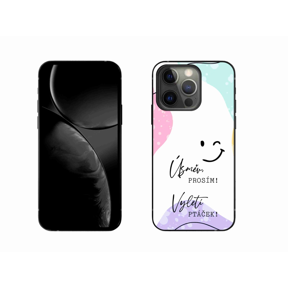 Gelový kryt mmCase na iPhone 13 Pro 6.1 - vtipný text 4 bílé pozadí