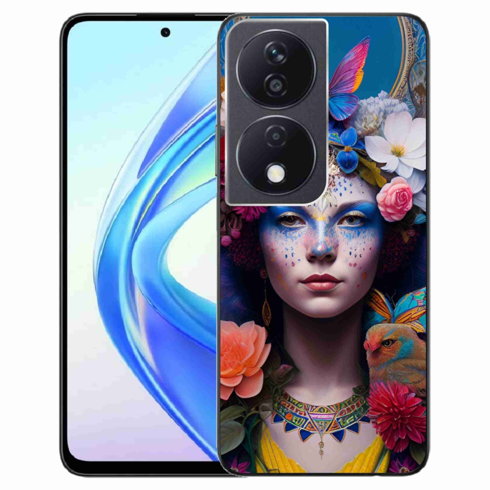 Gelový kryt mmCase na Honor X7b/Honor 90 Smart - žena s květinami
