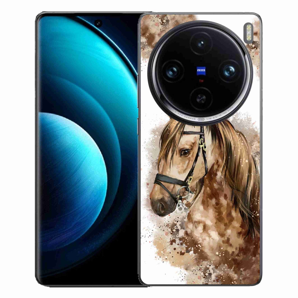Gelový kryt mmCase na Vivo X100 Pro 5G - hnědý kreslený kůň