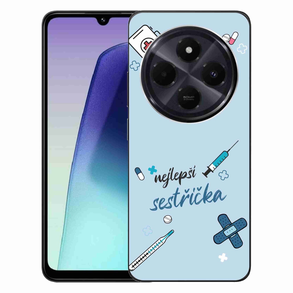Gelový kryt mmCase na Xiaomi Redmi 14C/Poco C75 - nejlepší sestřička modré pozadí