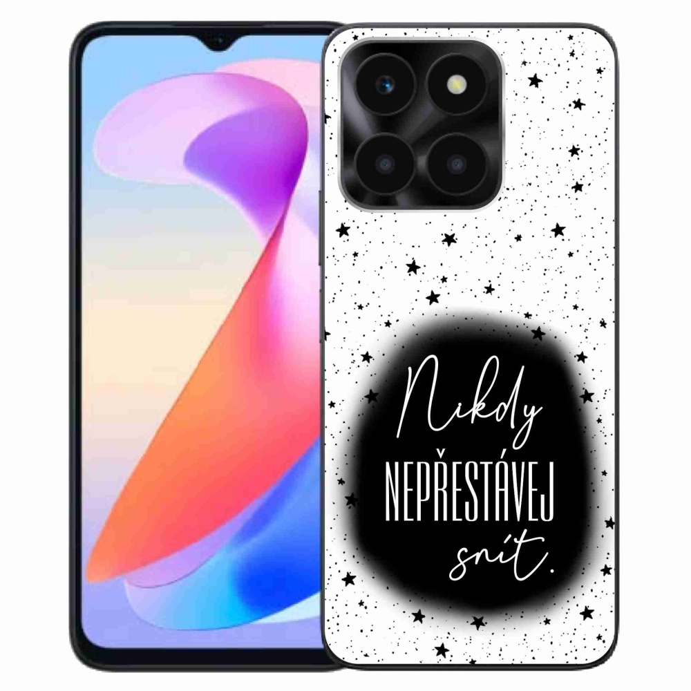Gelový kryt mmCase na Honor X6a - citát 1 černobílé pozadí