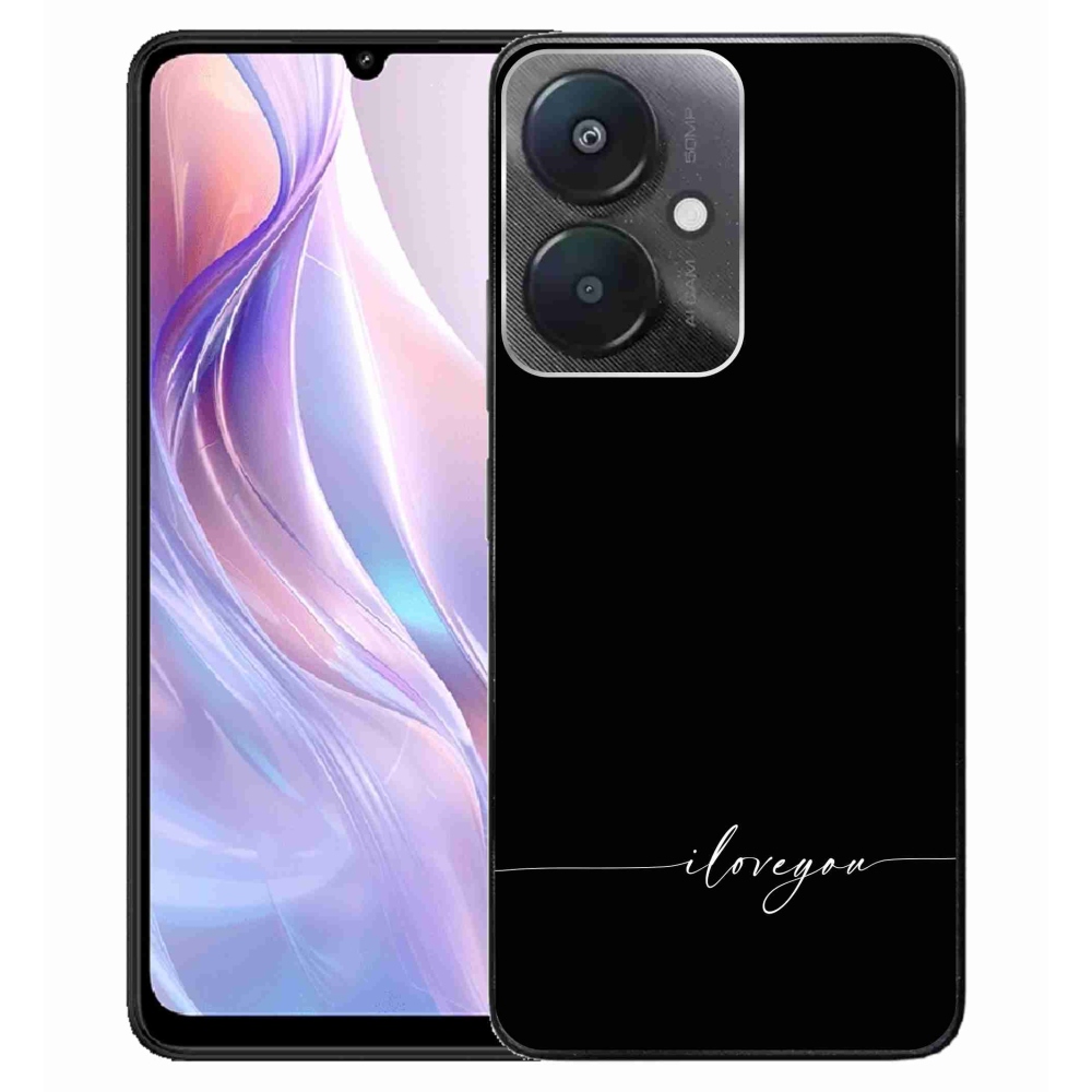 Gelový kryt mmCase na Xiaomi Redmi 13C 5G  - I love you černé pozadí