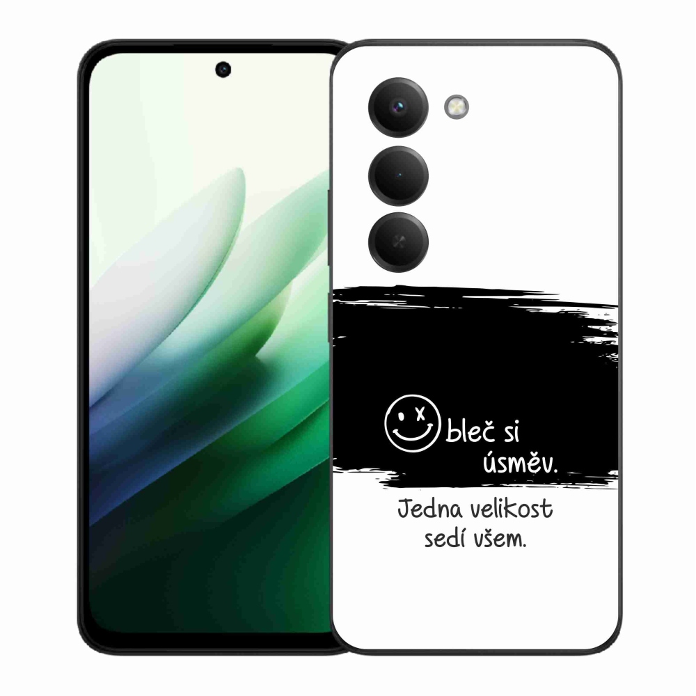 Gelový kryt mmCase na Xiaomi Redmi 15 5G - vtipný text 8 černobílé pozadí