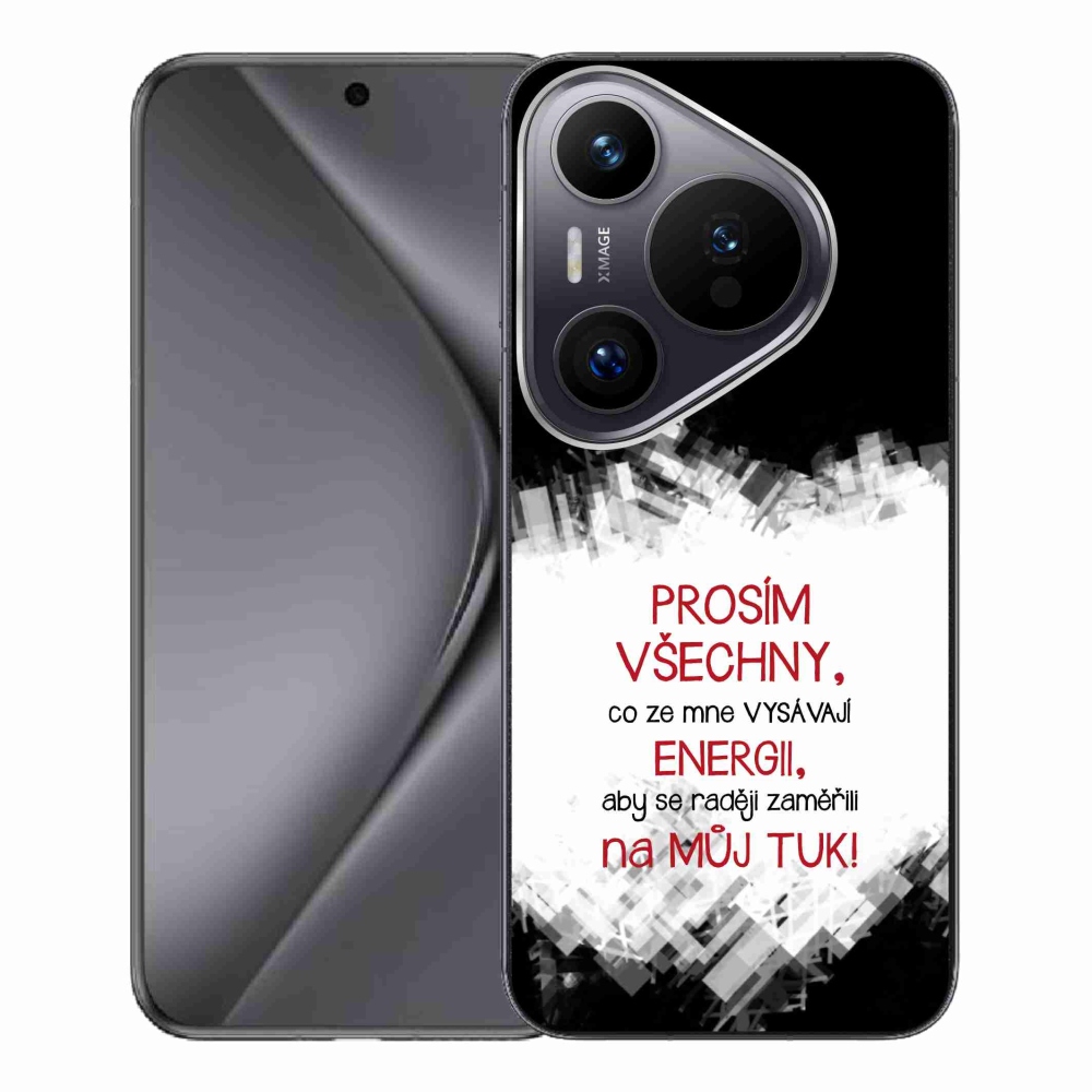 Gelový kryt mmCase na Huawei Pura 70 Pro - vtipný text 1 červený