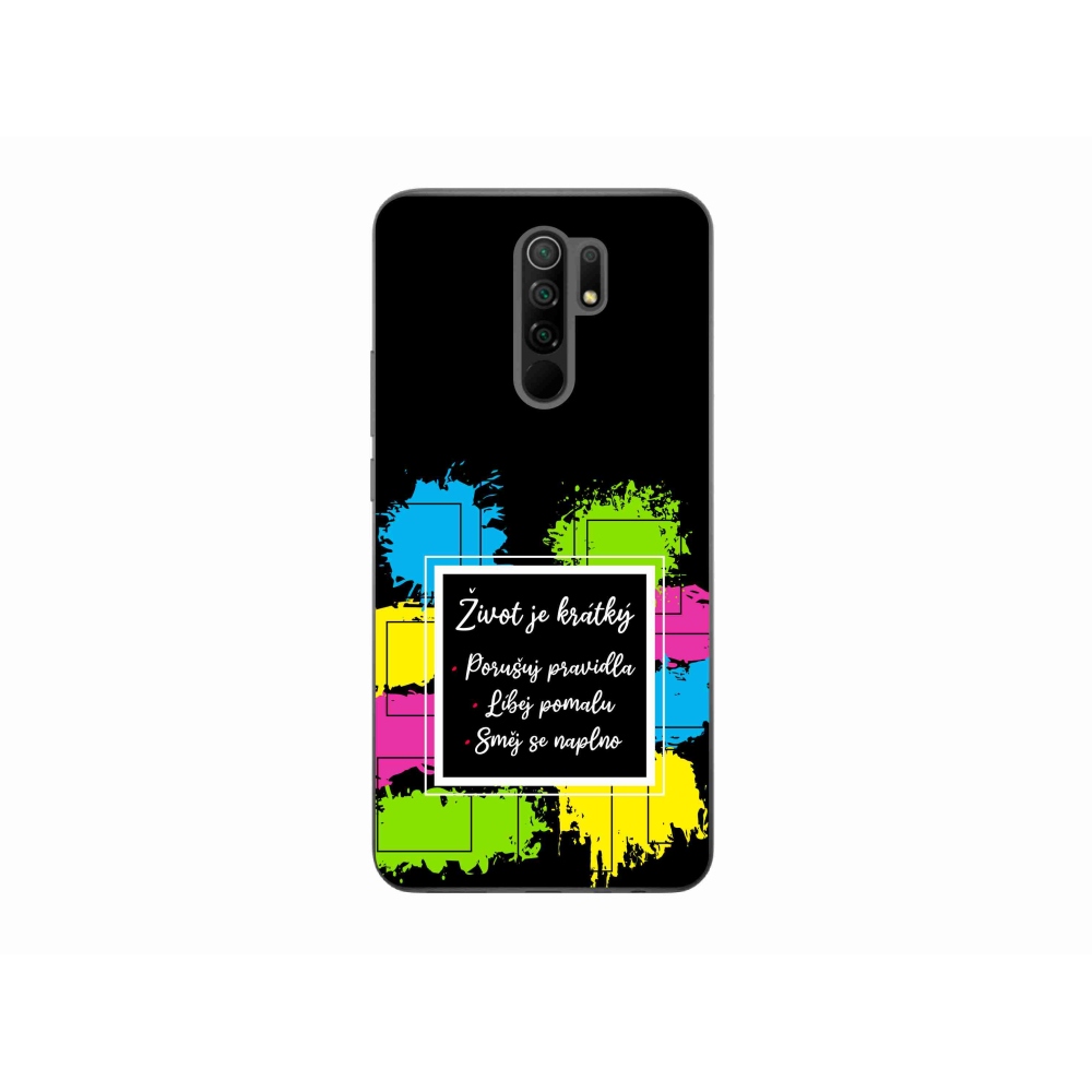 Gelový kryt mmCase na Xiaomi Redmi 9 - citát 5 černé pozadí