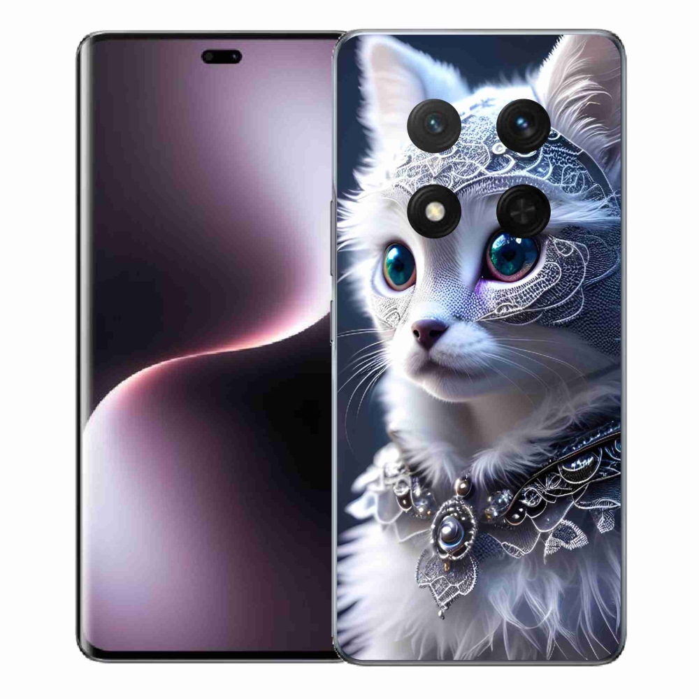 Gelový kryt mmCase na Honor Magic 7 Lite 5G - bílá kočka