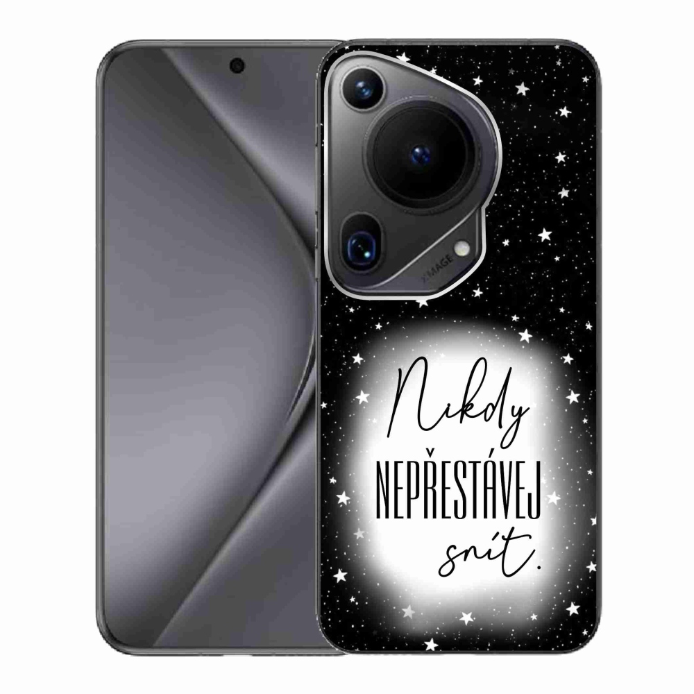 Gelový kryt mmCase na Huawei Pura 70 Ultra - citát 1 bíločerné pozadí