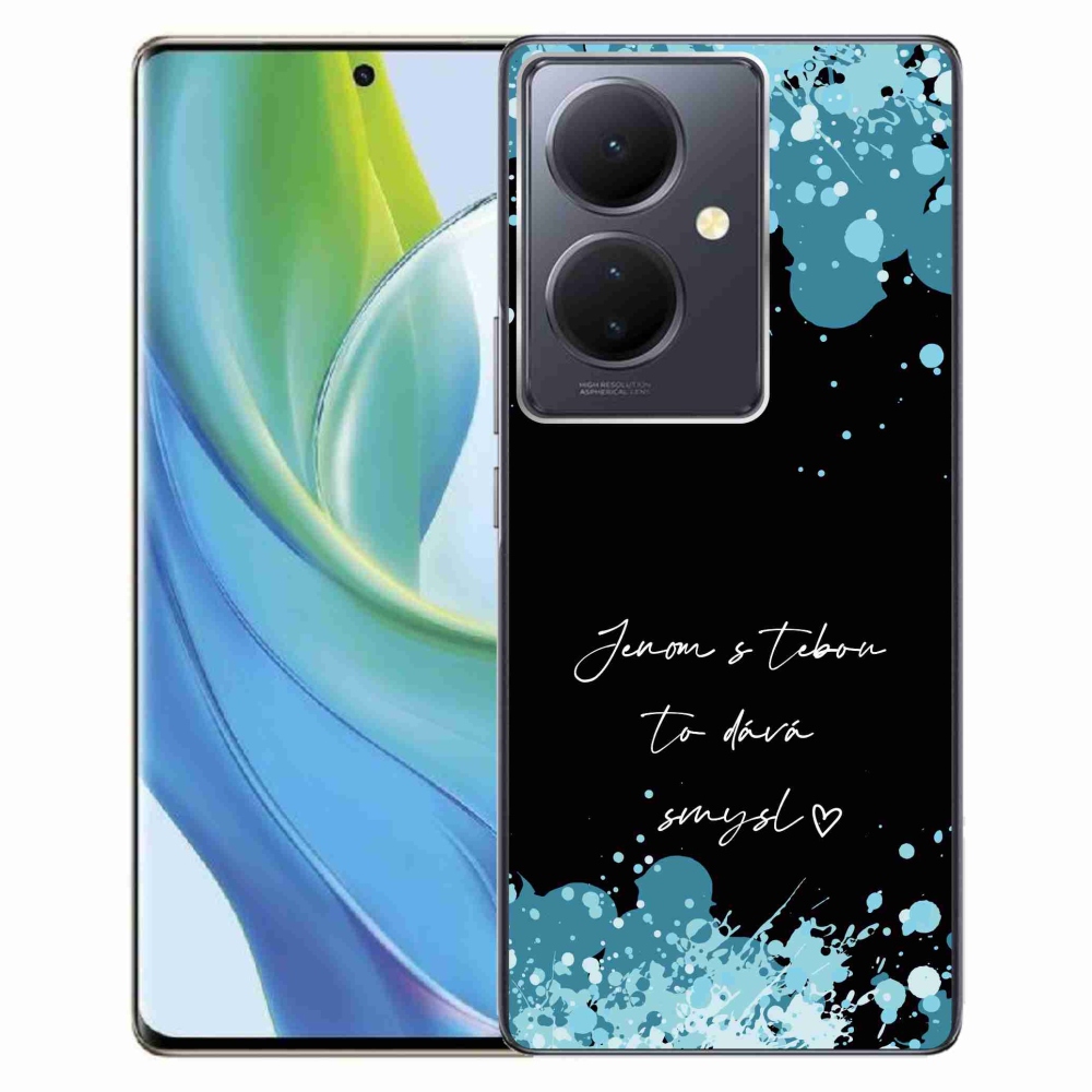 Gelový kryt mmCase na Vivo V29 Lite 5G - zamilovaný text černé pozadí