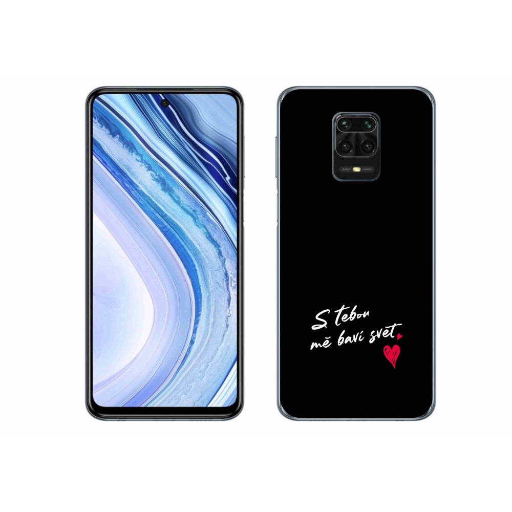 Gelový kryt mmCase na Xiaomi Redmi Note 9S - zamilovaný text 1 černé pozadí