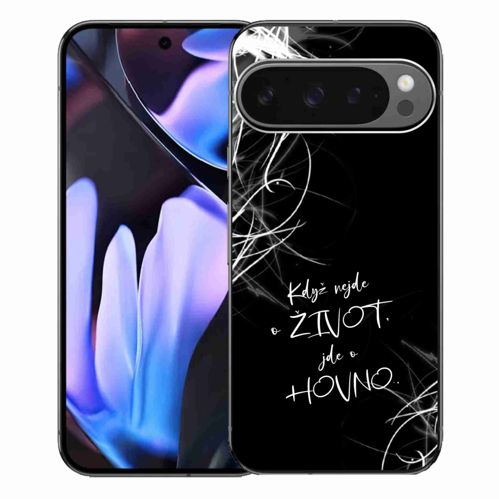 Gelový kryt mmCase na Google Pixel 9 Pro XL - vtipný text 16 černé pozadí