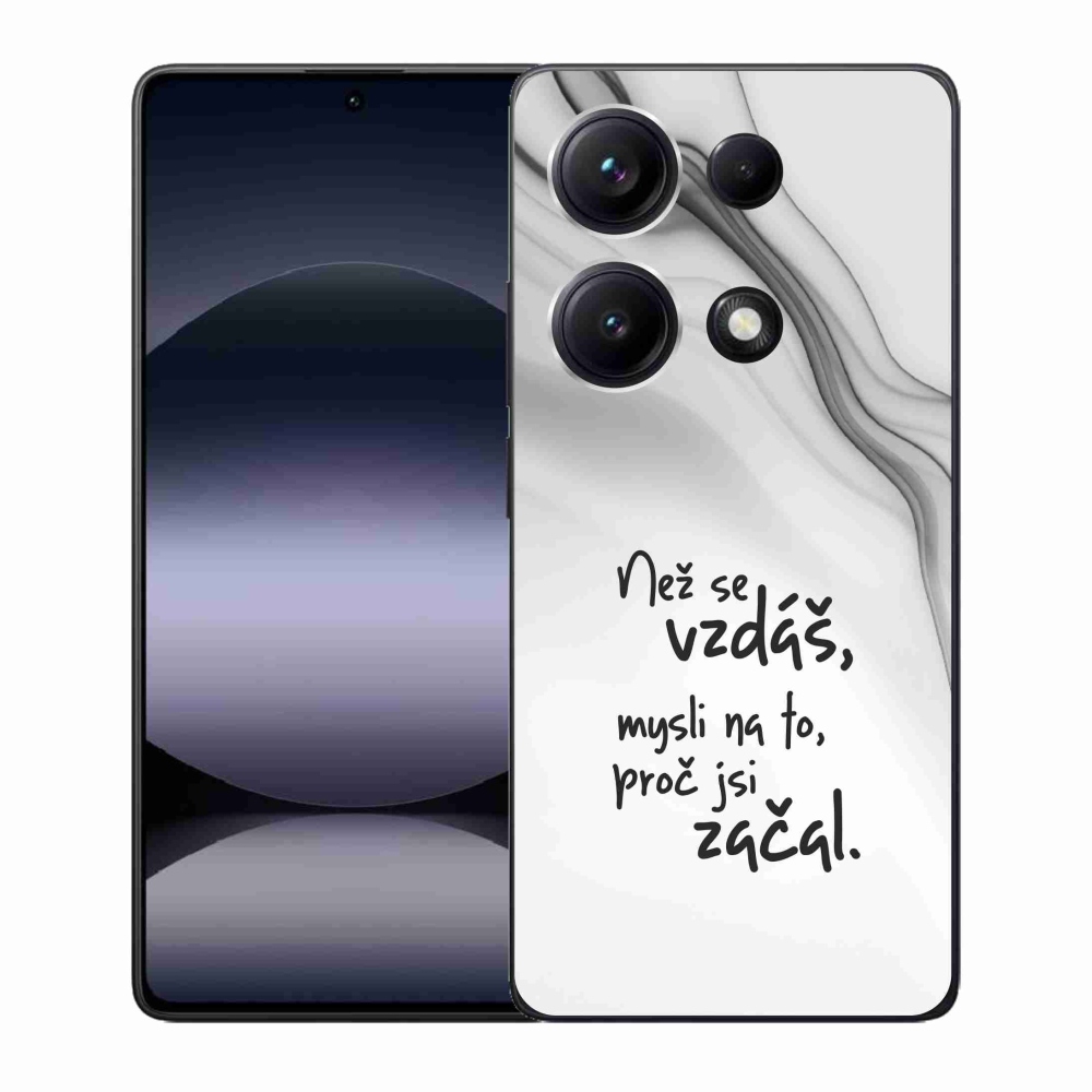 Gelový kryt mmCase na Xiaomi Redmi Note 14S - citát 2 bílé pozadí