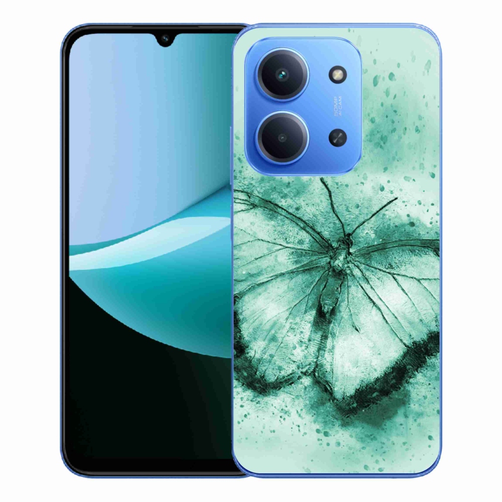 Gelový kryt mmCase na Xiaomi Redmi 15C 4G/5G (173mm) - zelený motýl