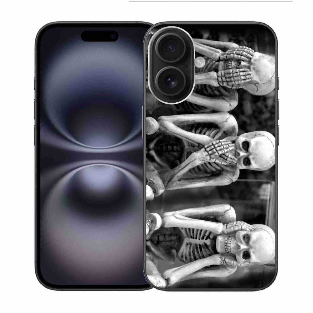 Gelový kryt mmCase na iPhone 16 - kostlivci