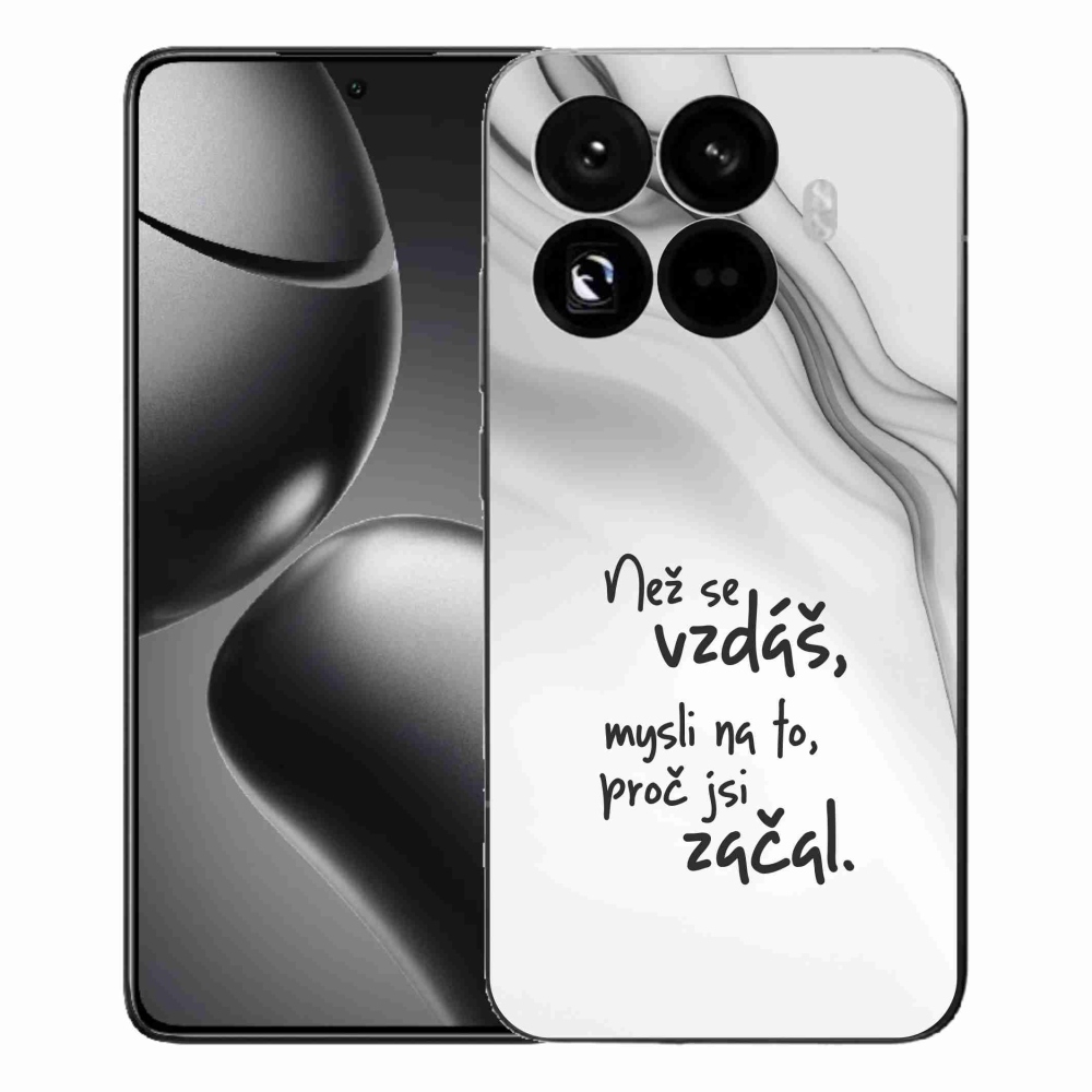 Gelový kryt mmCase na Xiaomi 15T Pro - citát 2 bílé pozadí