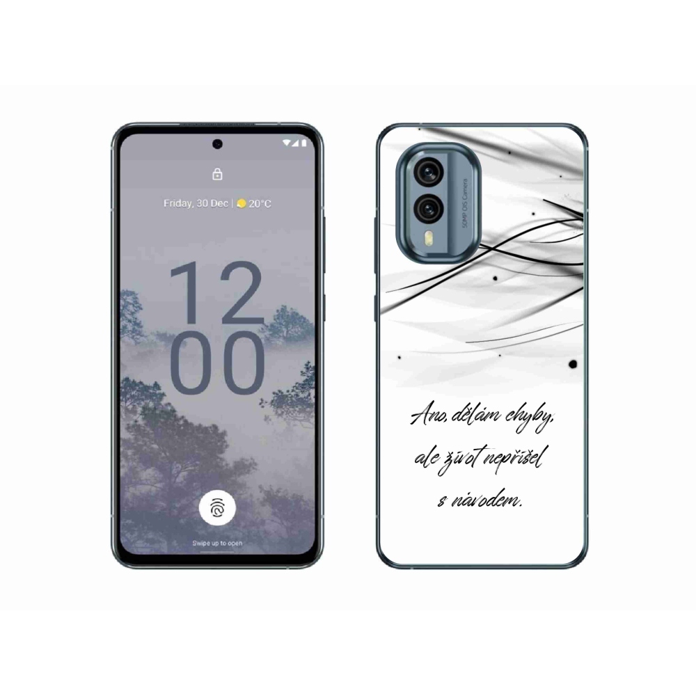 Gelový kryt mmCase na Nokia X30 5G - citát bílé pozadí