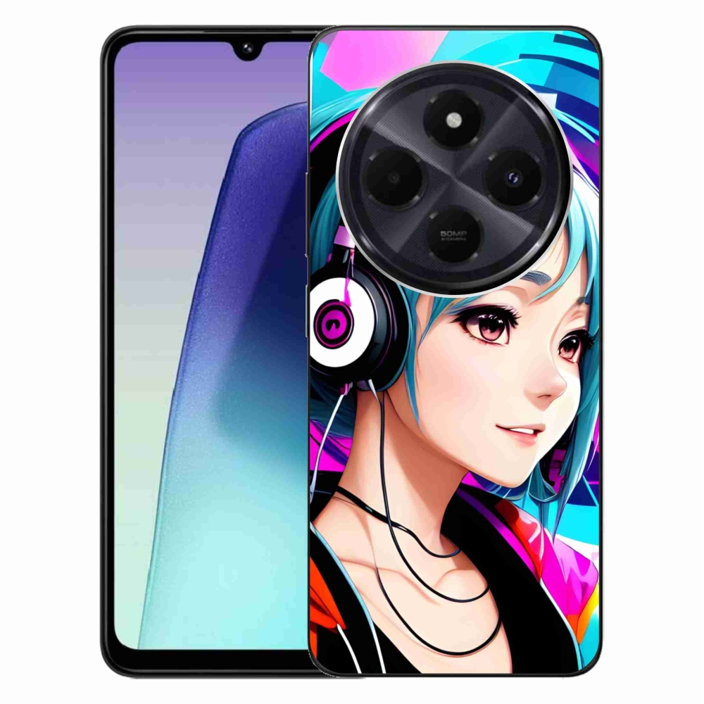 Gelový kryt mmCase na Xiaomi Redmi 14C/Poco C75 - dívka se sluchátky