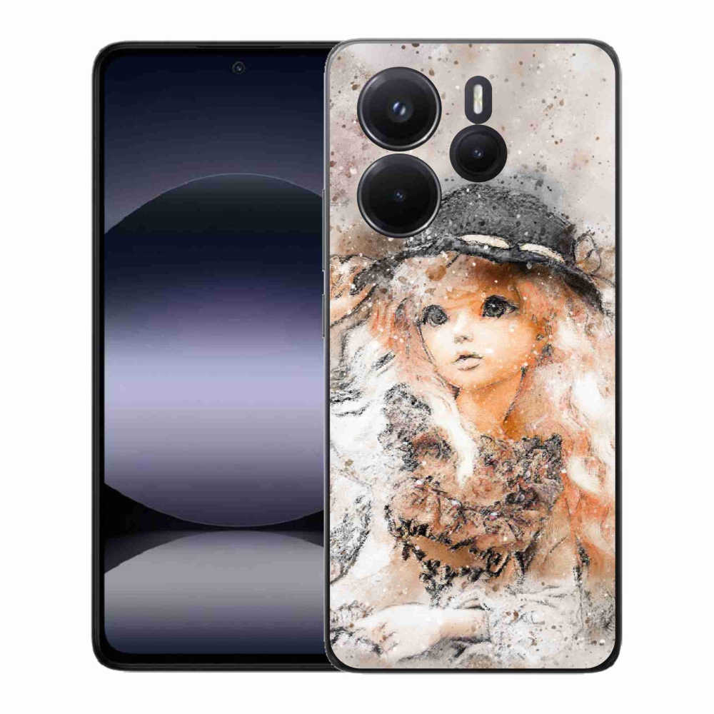 Gelový kryt mmCase na Xiaomi Redmi Note 14 - holčička s kloboukem