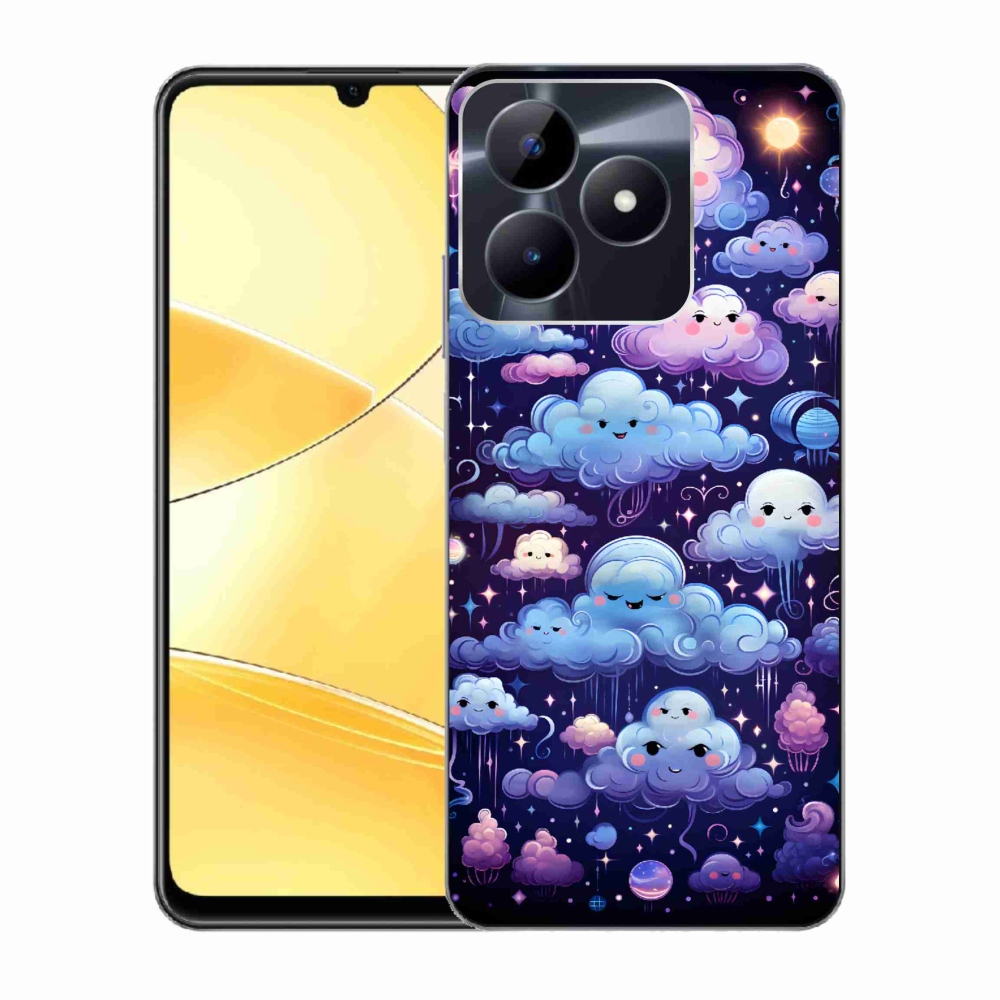Gelový kryt mmCase na Realme C51/C53 - mráčky