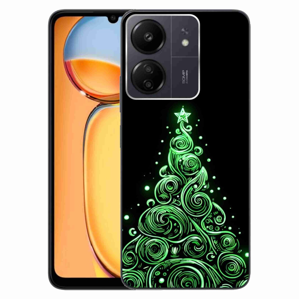 Gelový kryt mmCase na Xiaomi Poco C65/Redmi 13C - neonový vánoční stromek 3