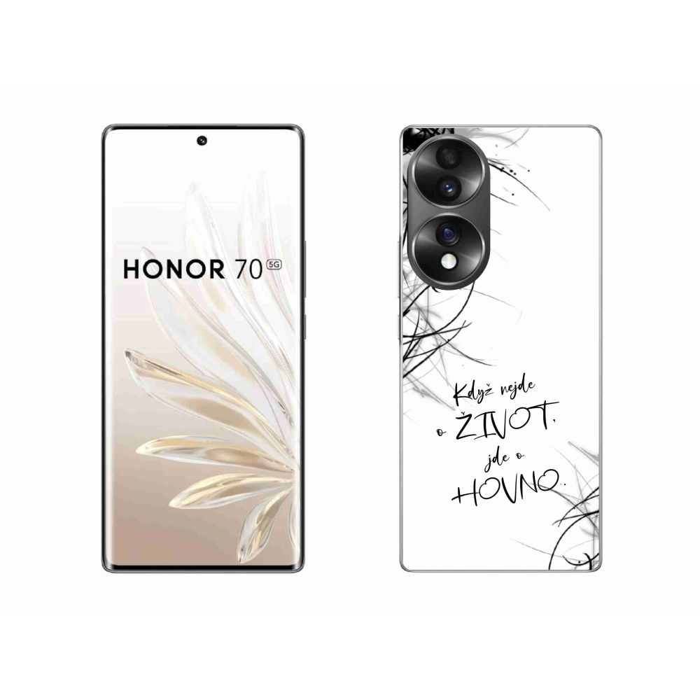 Gelový kryt mmCase na Honor 70 - vtipný text 16 bílé pozadí