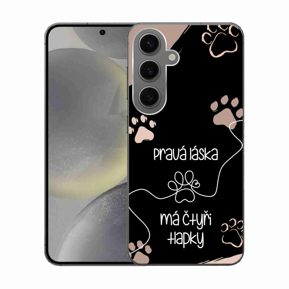 Gelový kryt mmCase na Samsung Galaxy S24 - psí motiv 1 černé pozadí
