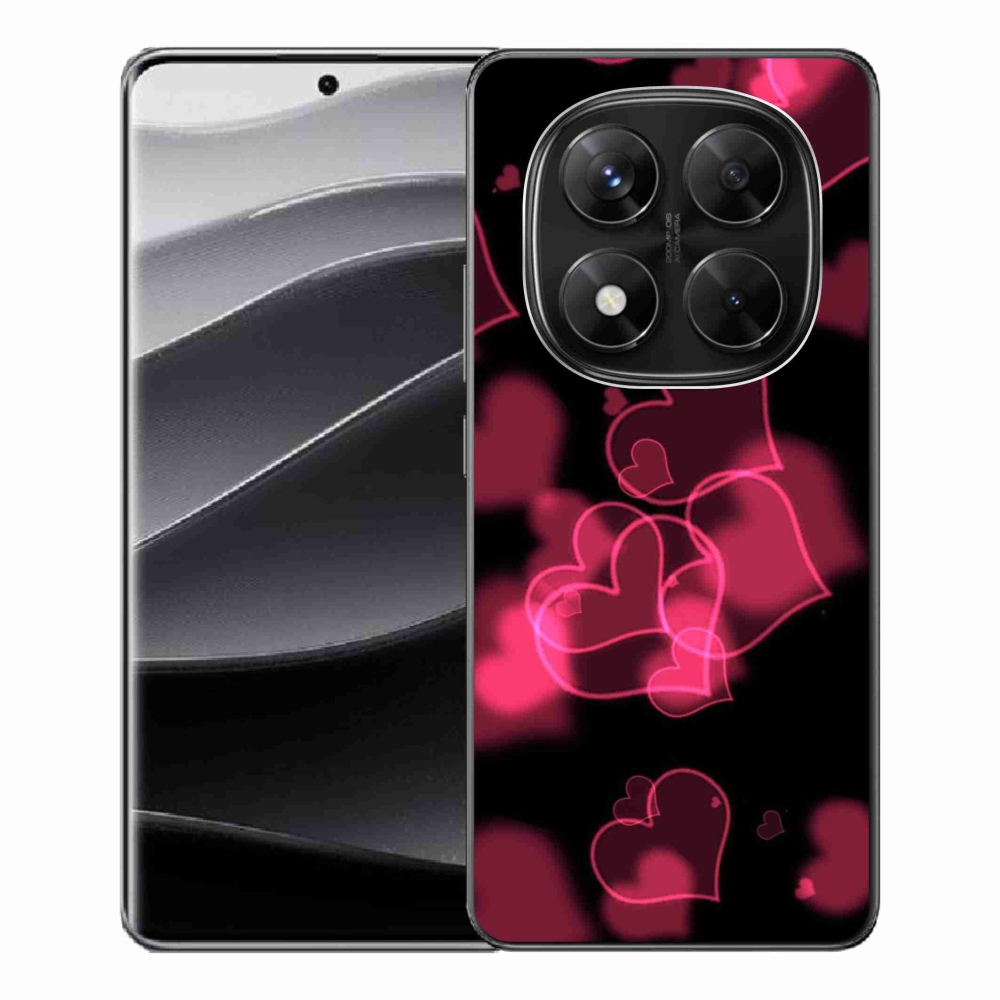 Gelový kryt mmCase na Xiaomi Redmi Note 14 Pro 5G/Poco X7 5G - červená srdíčka
