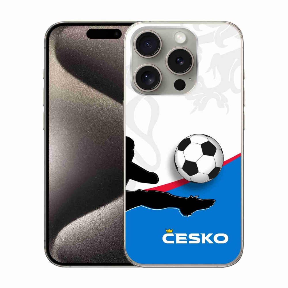 Gelový kryt mmCase na iPhone 15 Pro - fotbal Česko 3