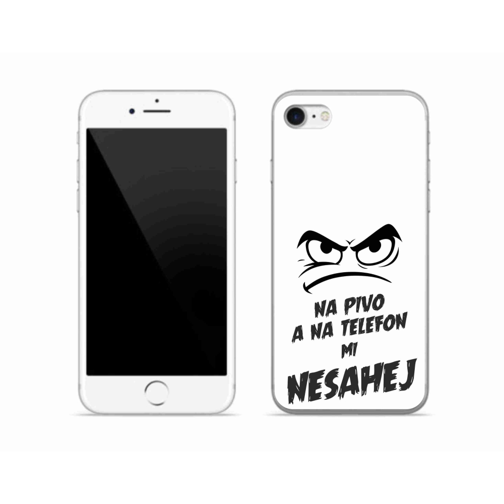 Gelový kryt mmCase na iPhone SE (2022) - pivní motiv 2 bílé pozadí
