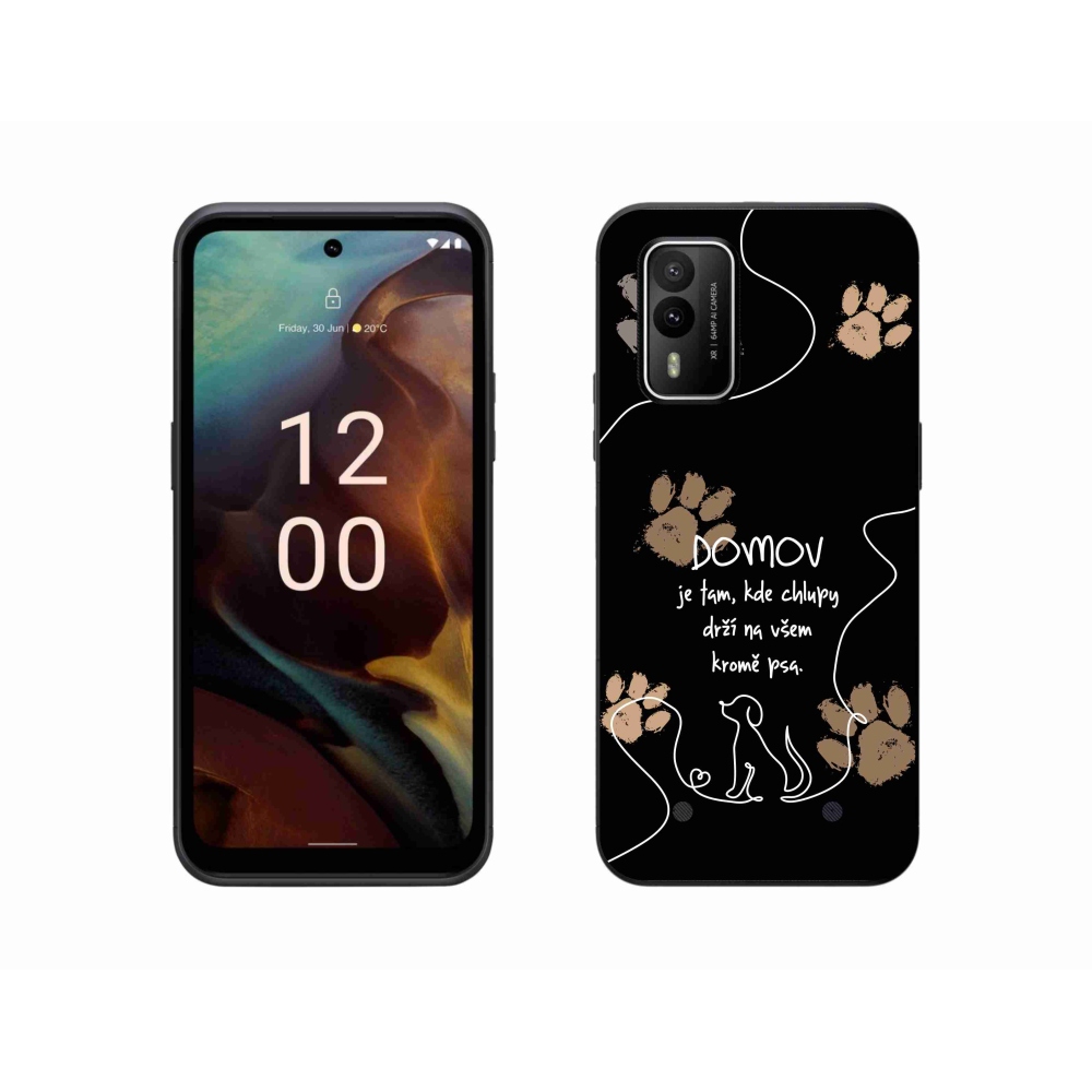Gelový kryt mmCase na Nokia XR21 - psí motiv černé pozadí