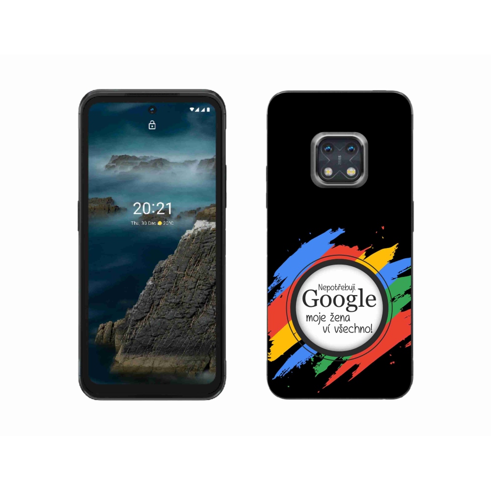 Gelový kryt mmCase na Nokia XR20 - žena ví všechno černé pozadí