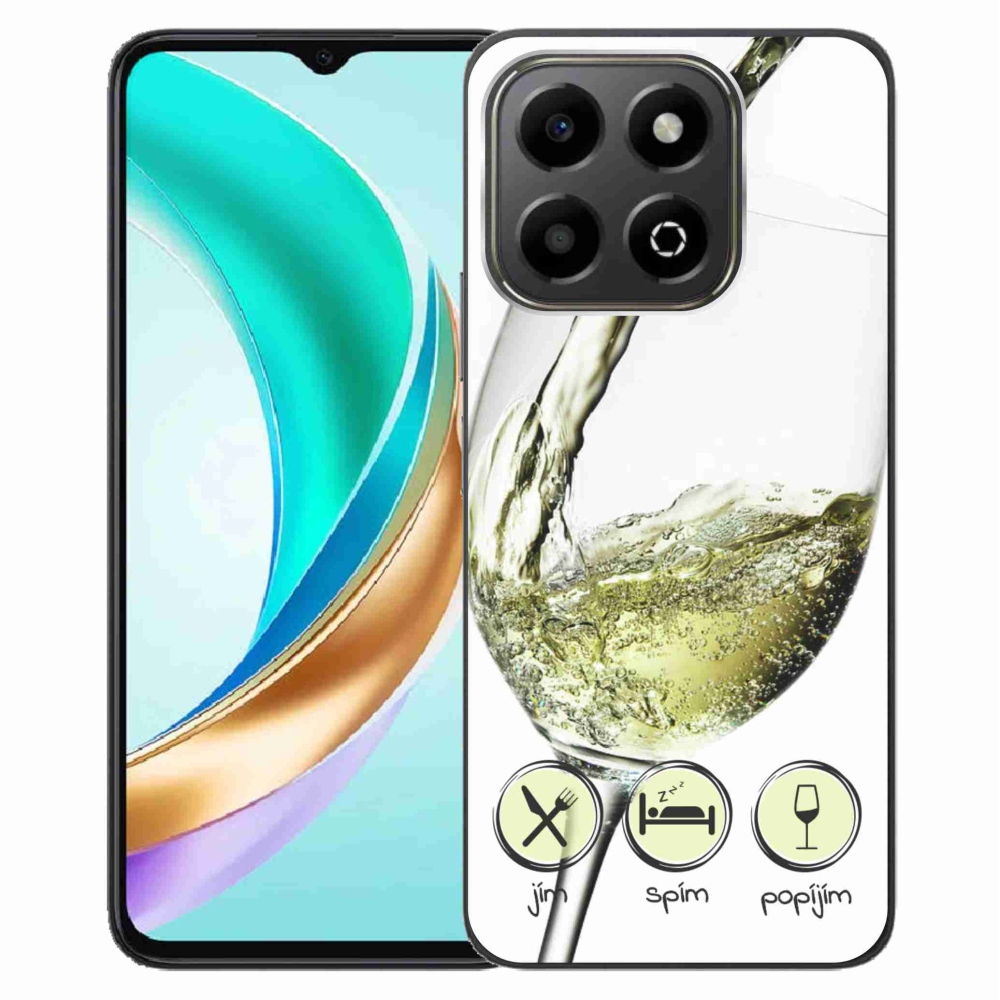 Gelový kryt mmCase na Honor X6b - sklenička vína bílé