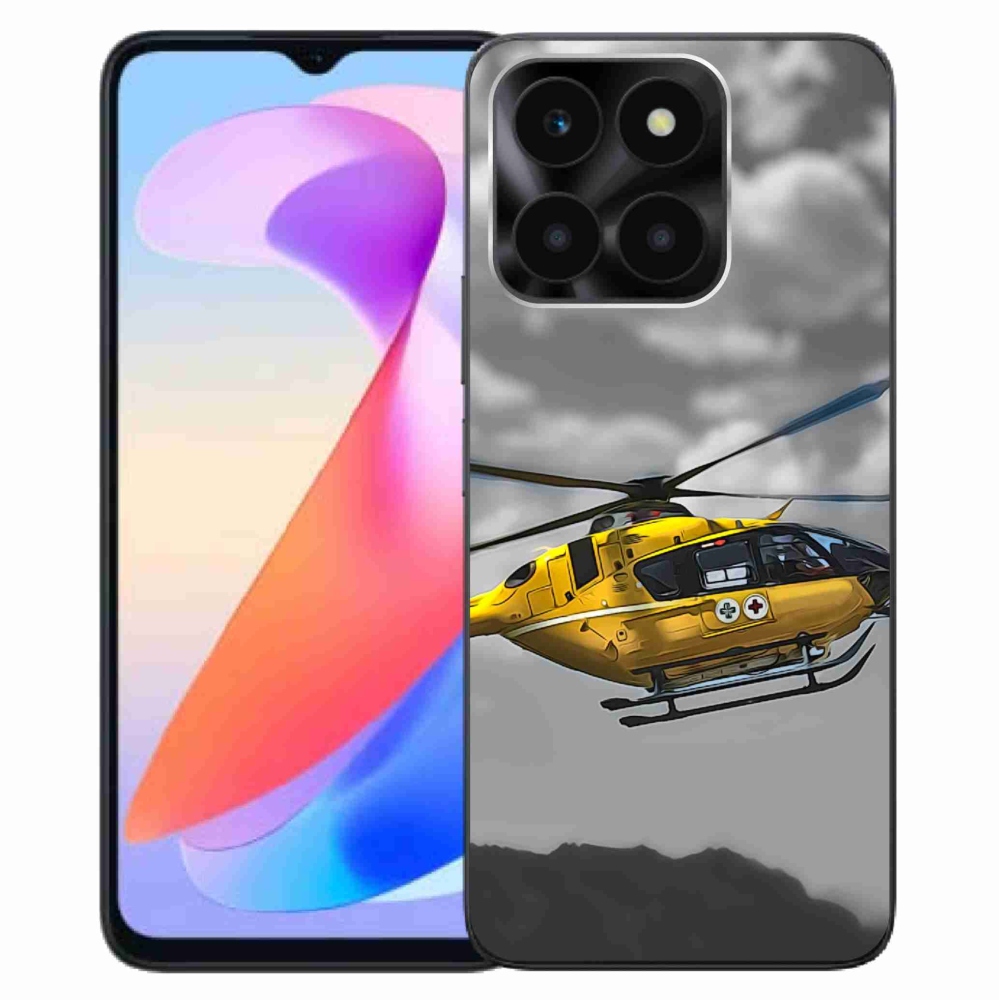 Gelový kryt mmCase na Honor X6a - žlutá helikoptéra
