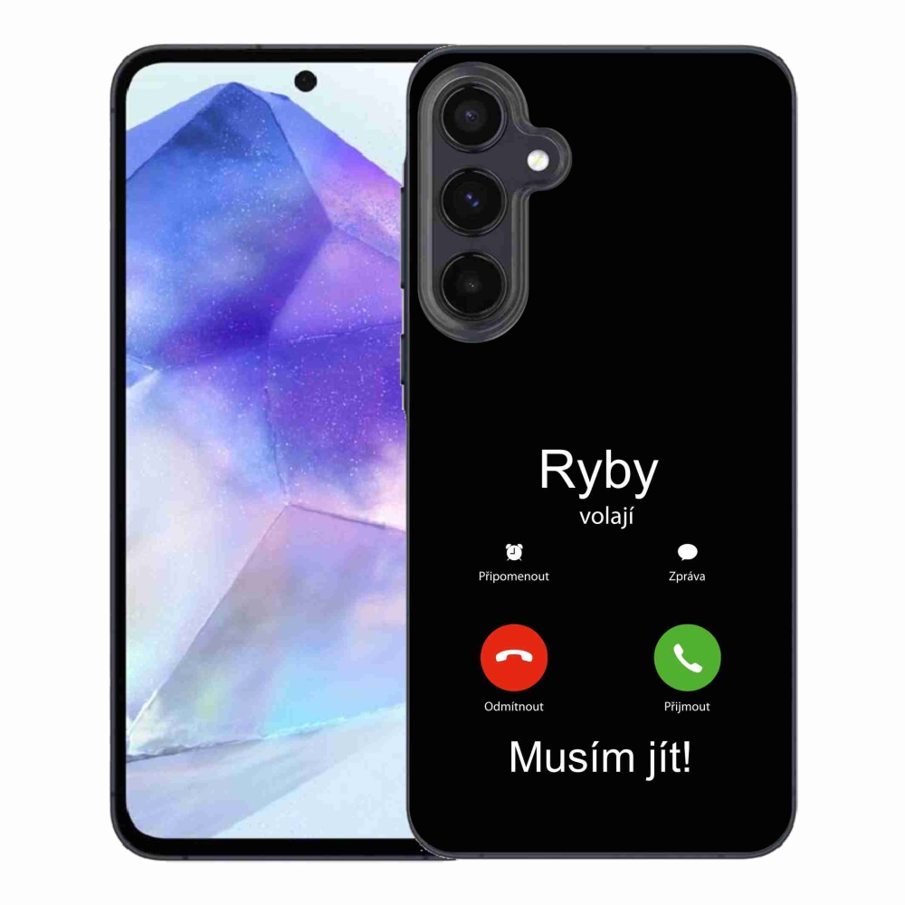 Gelový kryt mmCase na Samsung Galaxy A55 5G - ryby volají černé pozadí
