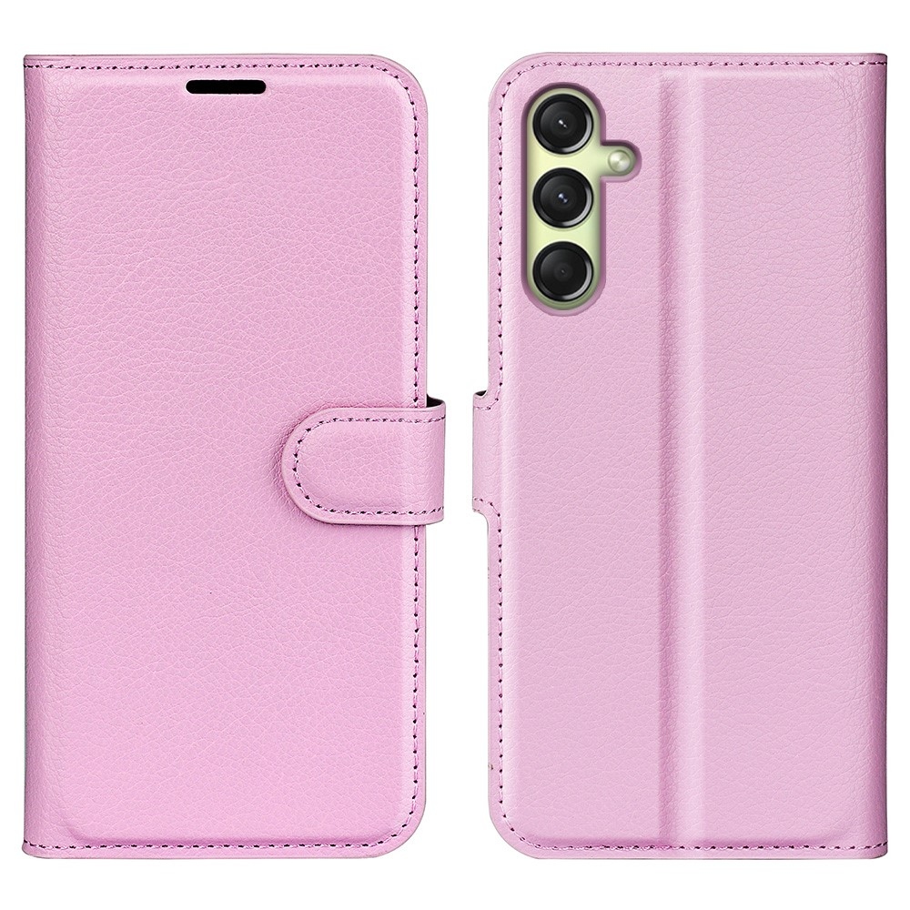 Litchi knížkové pouzdro na Samsung Galaxy A16 4G/5G - růžové