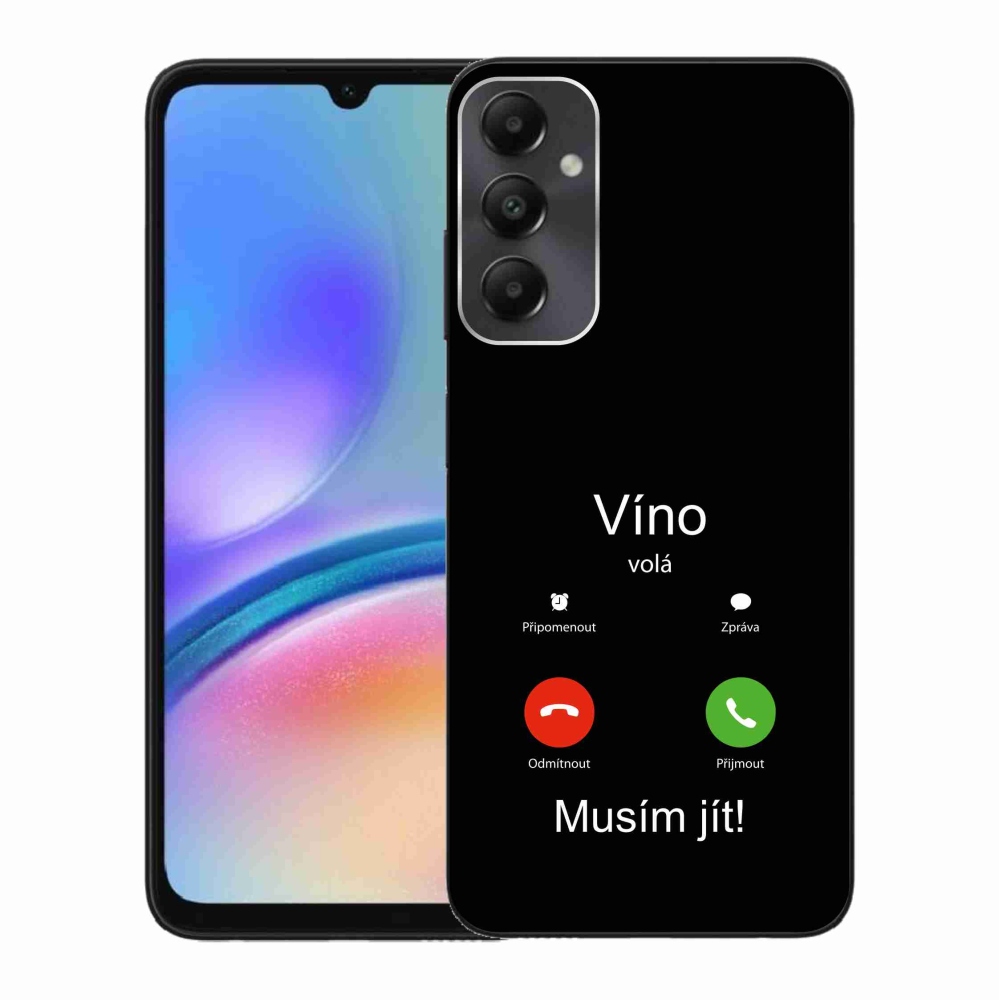 Gelový kryt mmCase na Samsung Galaxy A05s - víno volá černé pozadí