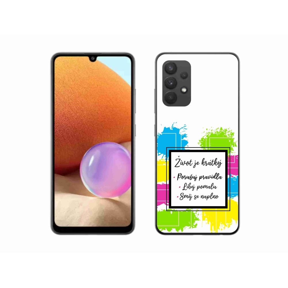 Gelový kryt mmCase na Samsung Galaxy A32 4G - citát 5 bílé pozadí