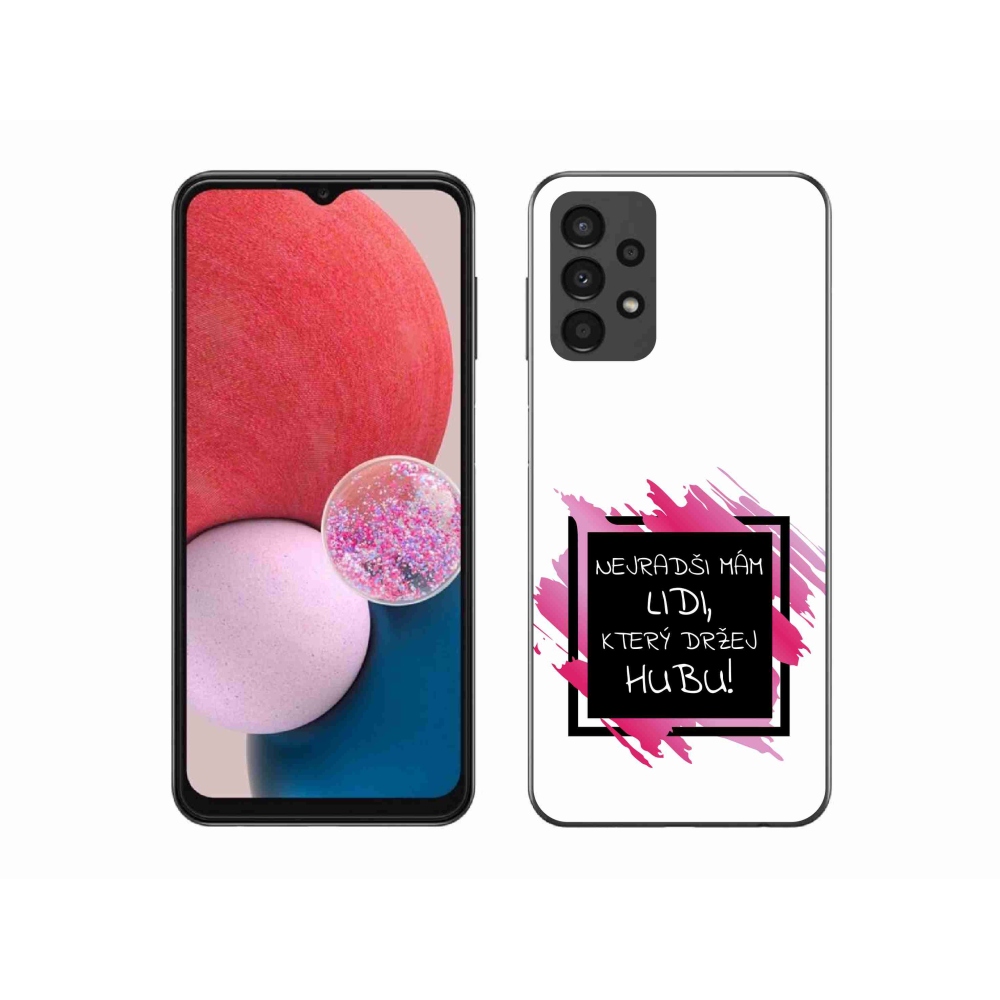 Gelový kryt mmCase na Samsung Galaxy A13 4G - vtipný text 7 černobílé pozadí